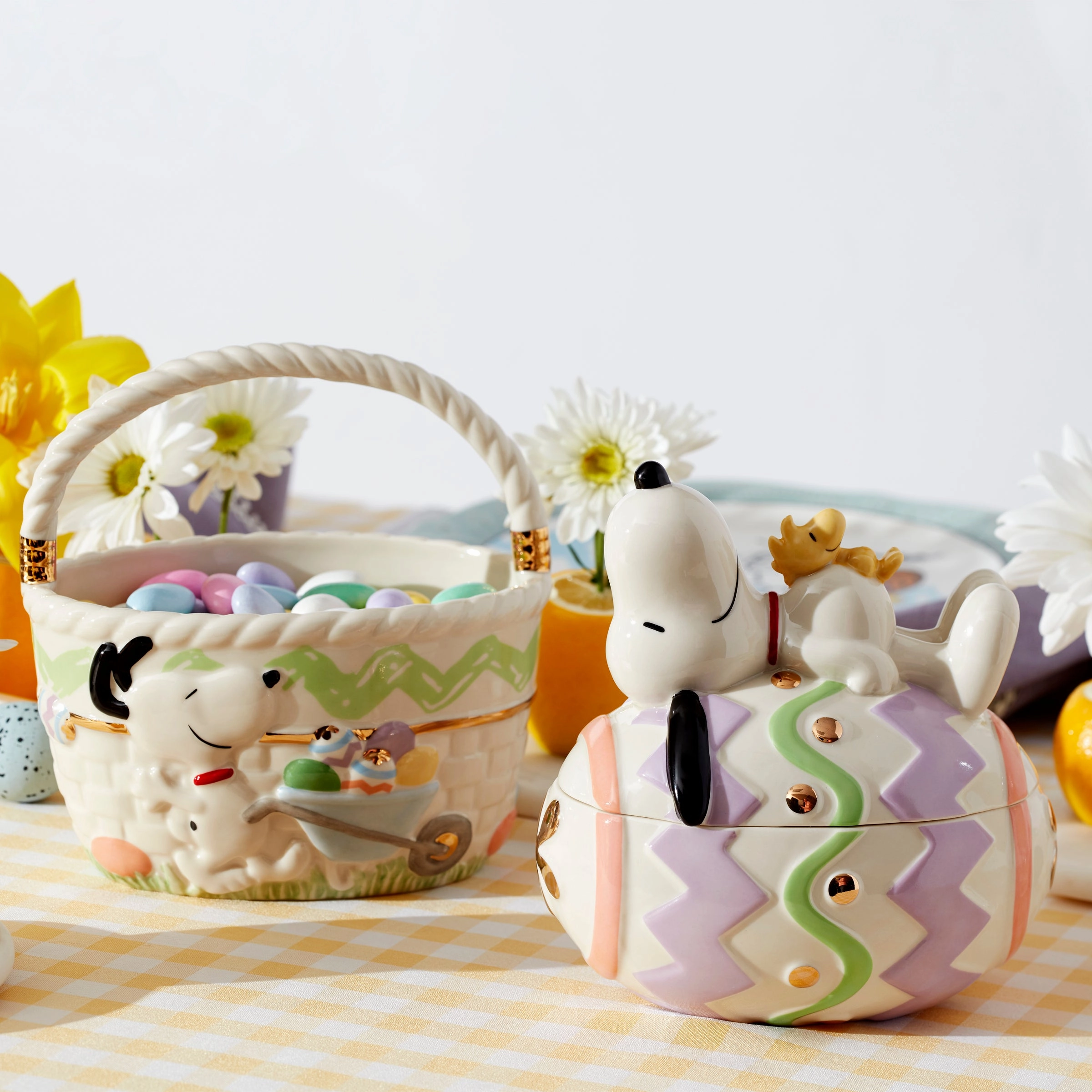 Snoopy Easter Covered Candy Dish