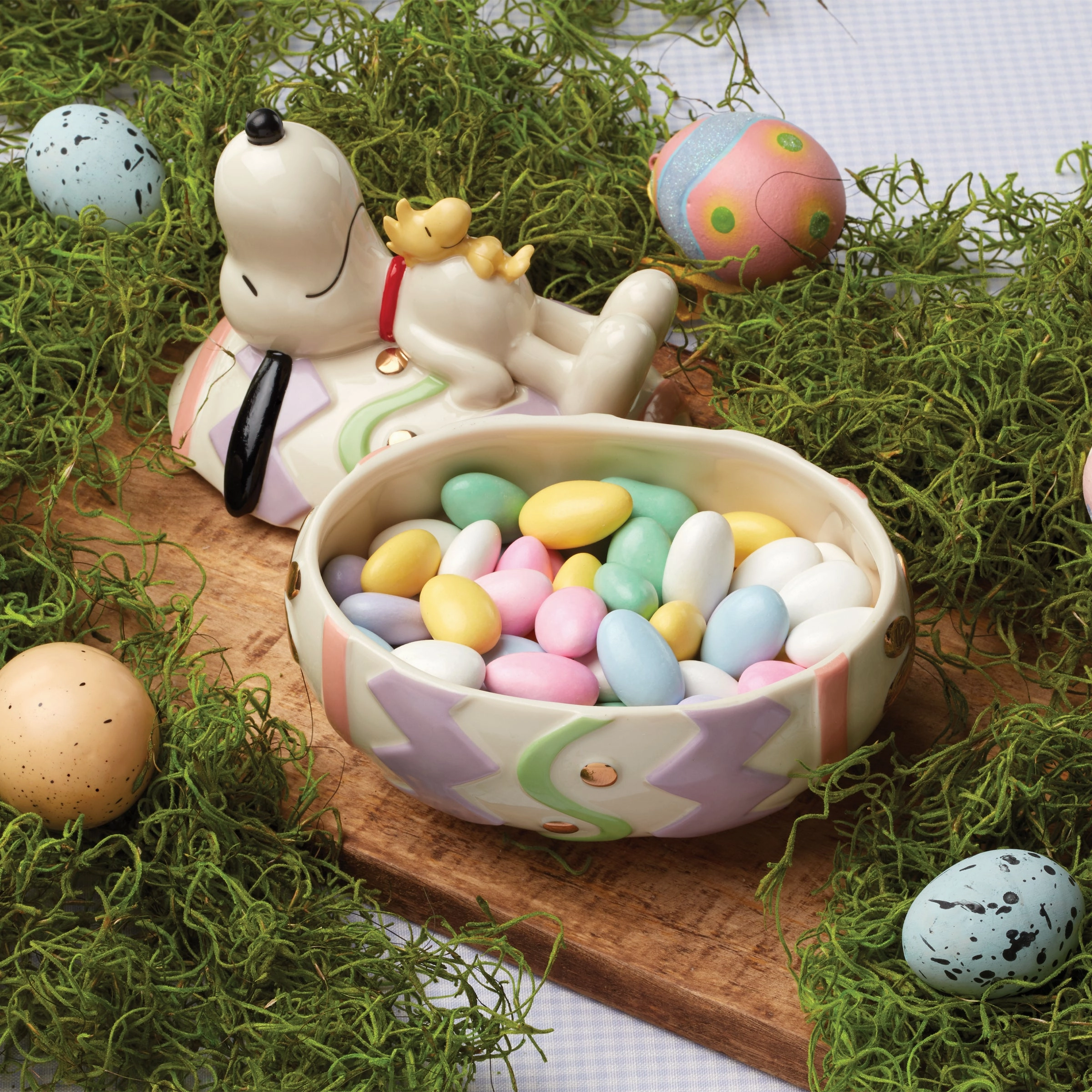 Snoopy Easter Covered Candy Dish