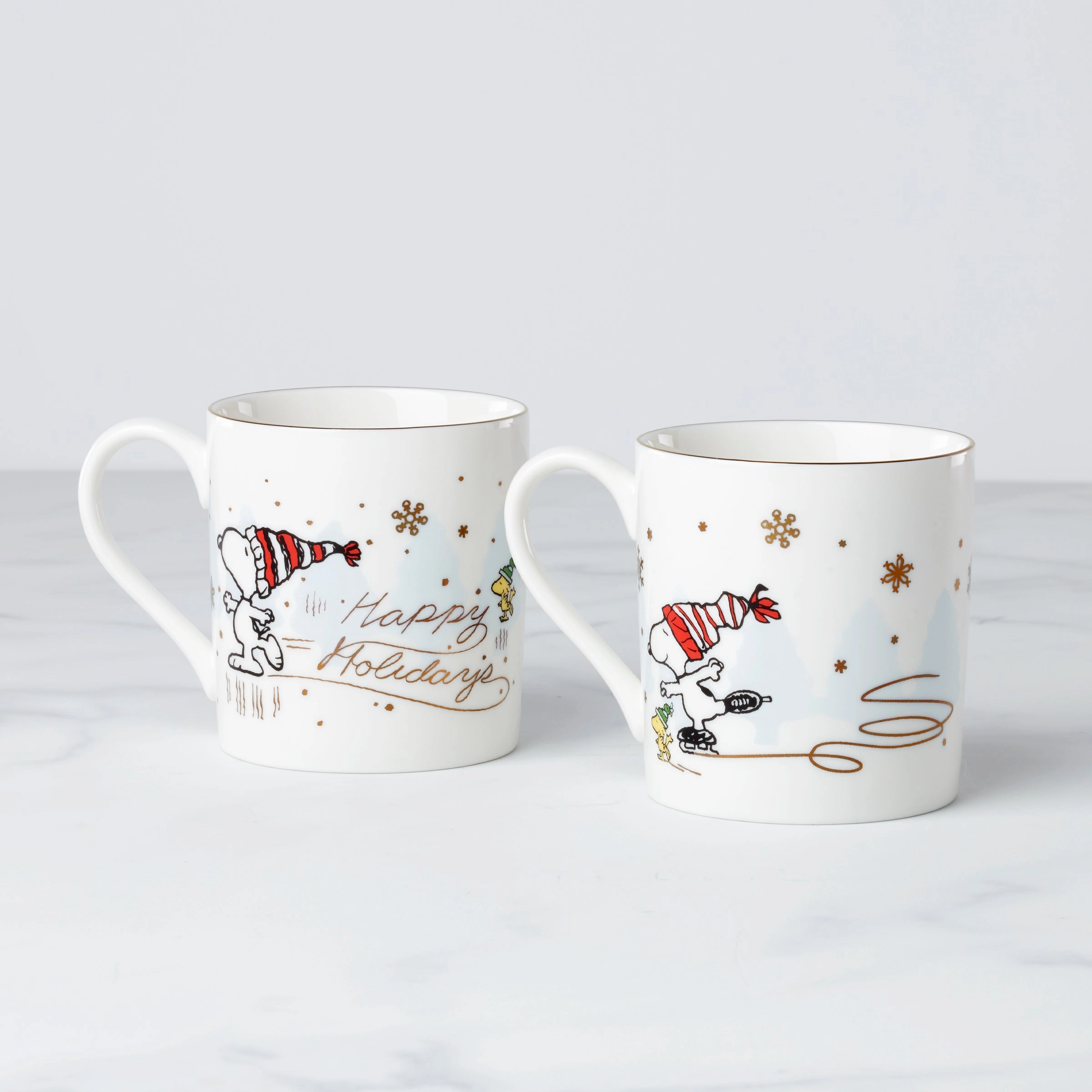Snoopy Skating Mugs - Set of 2
