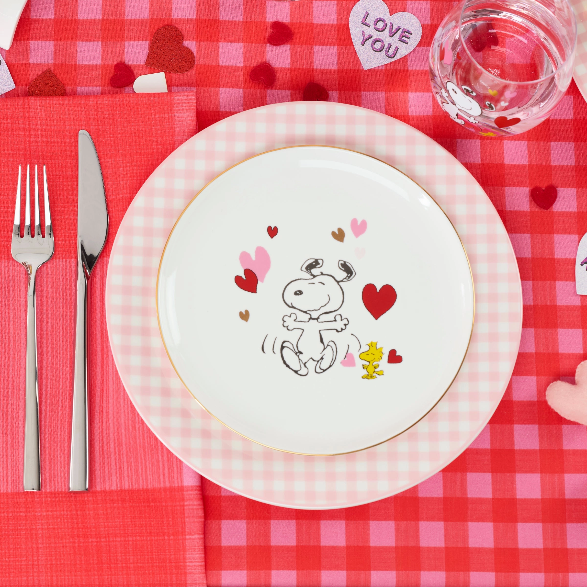 Snoopy Valentine's Day Accent Plates - Set of 4