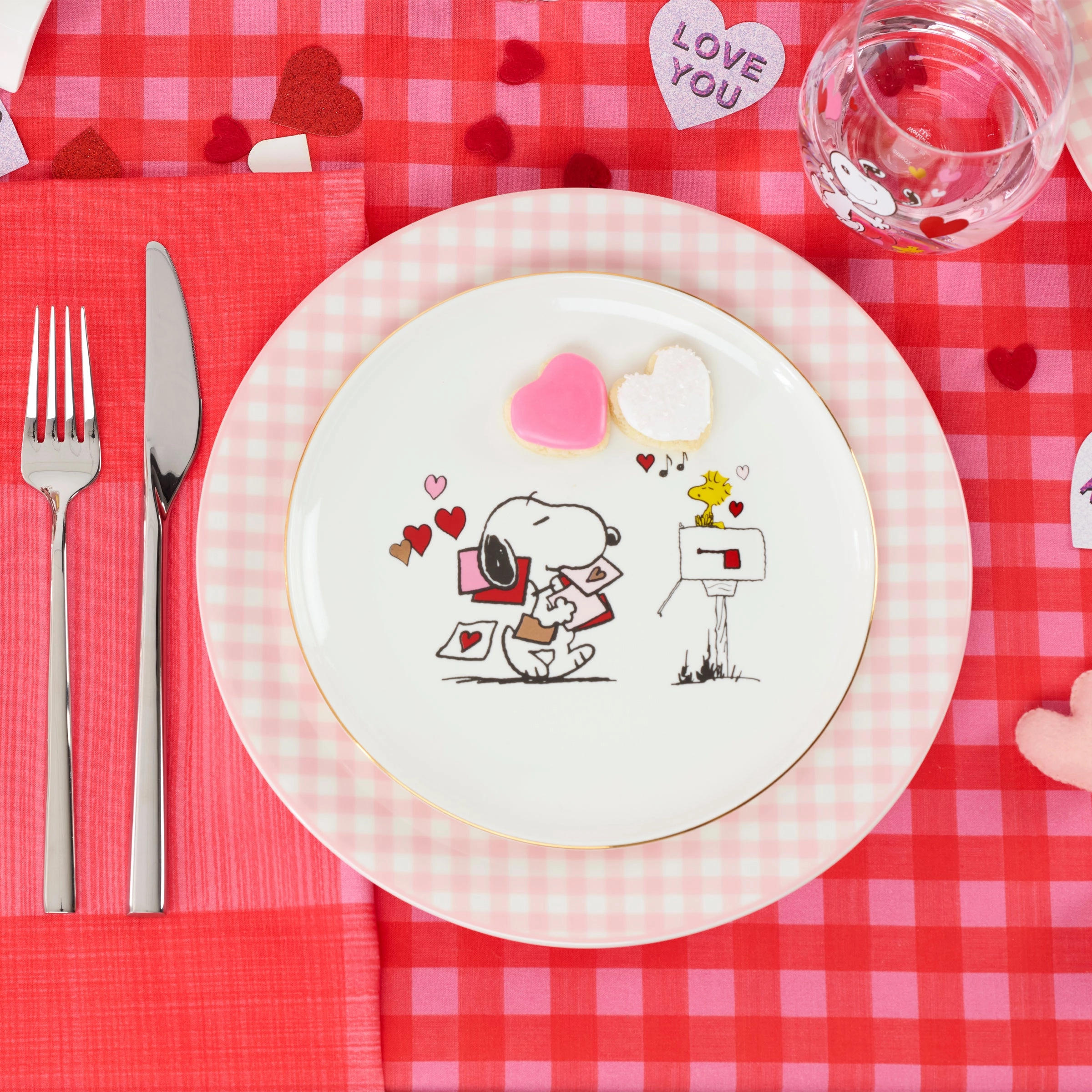 Snoopy Valentine's Day Accent Plates - Set of 4