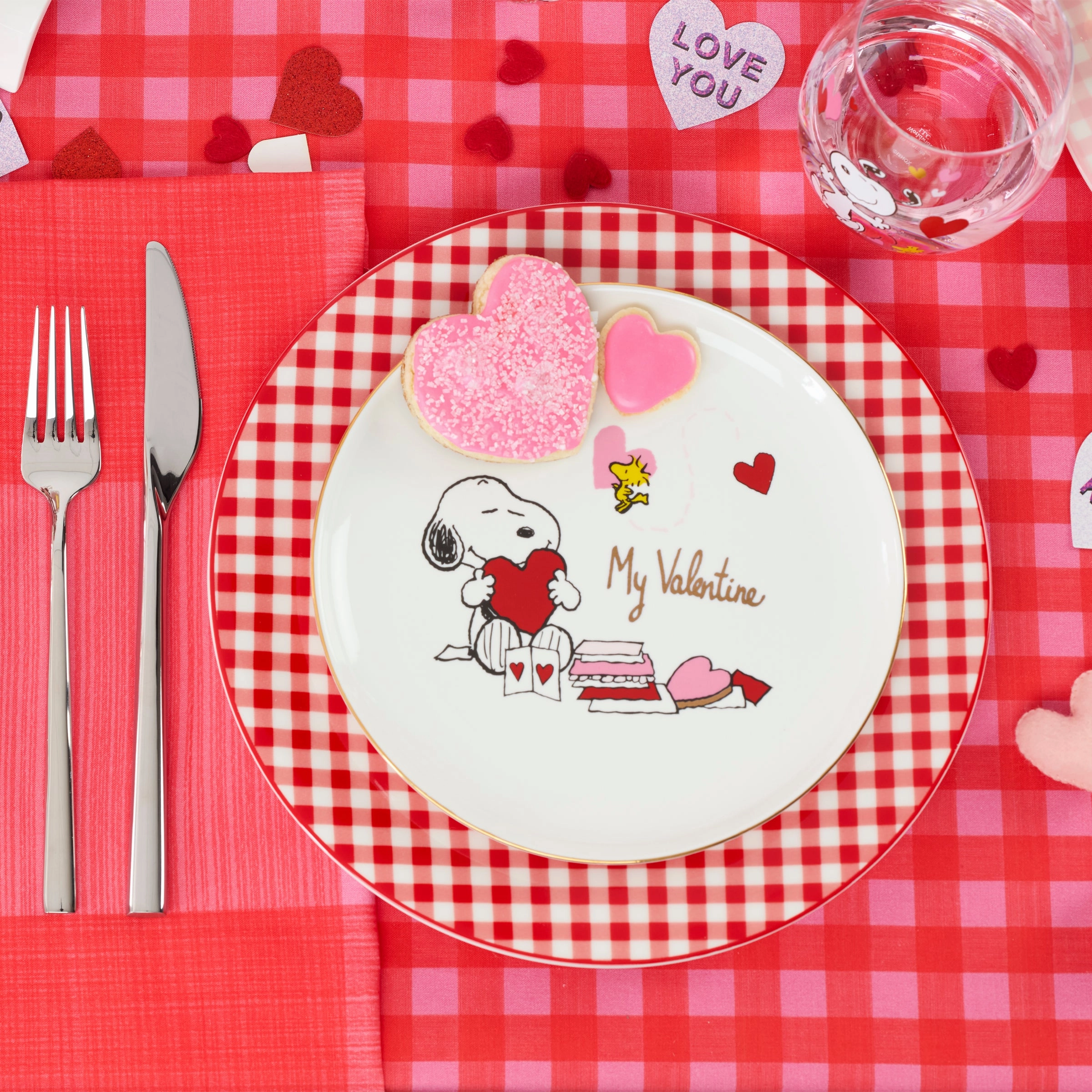 Snoopy Valentine's Day Accent Plates - Set of 4