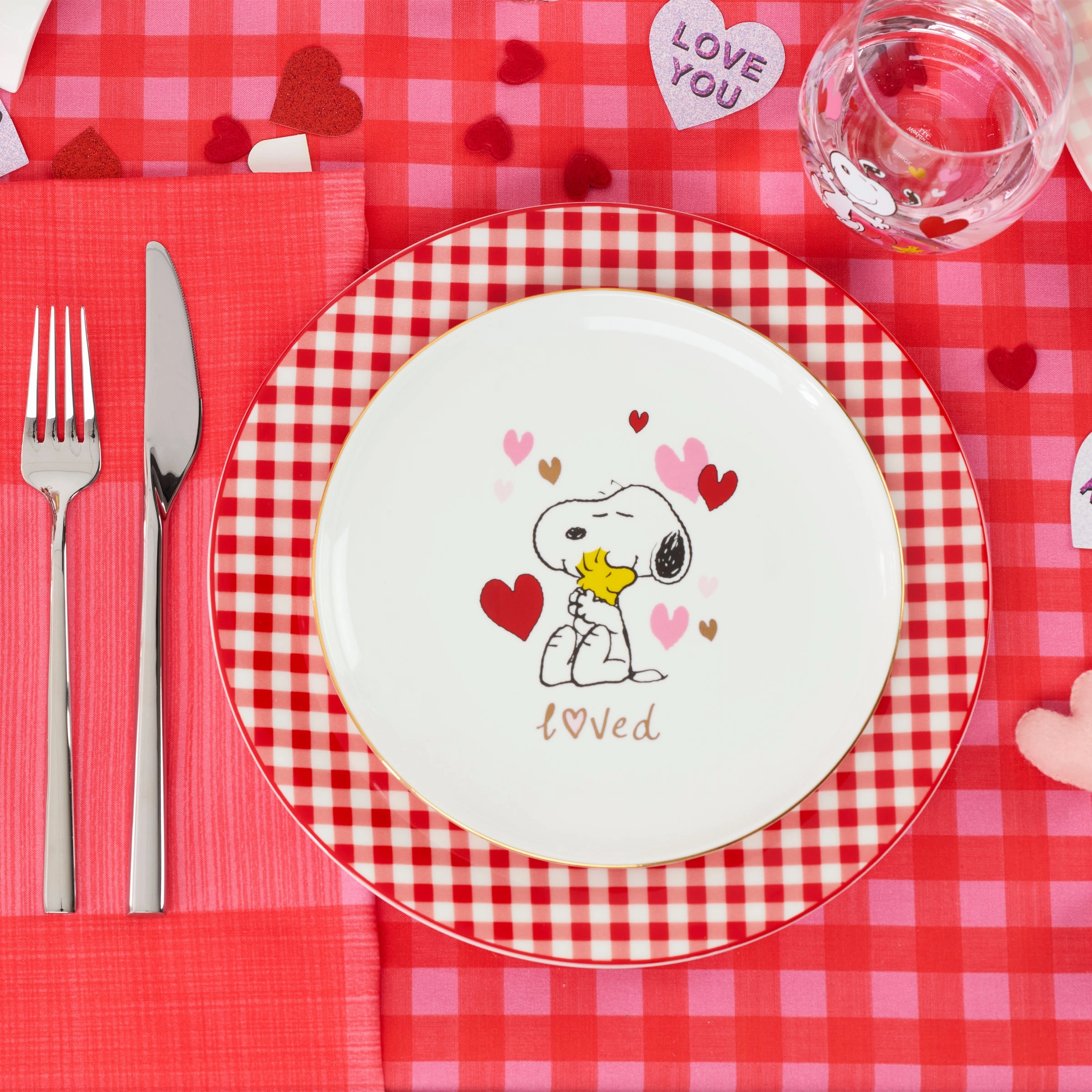 Snoopy Valentine's Day Accent Plates - Set of 4