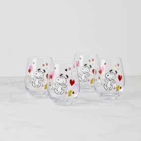 Snoopy Valentine's Day Tumblers - Set Of 4valentine's day decorations ,valentine's centerpiece 