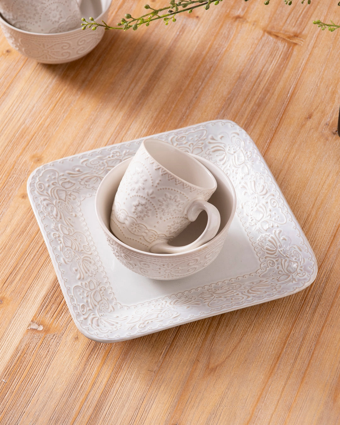 Snow Petal Ceramic Coffee Mug