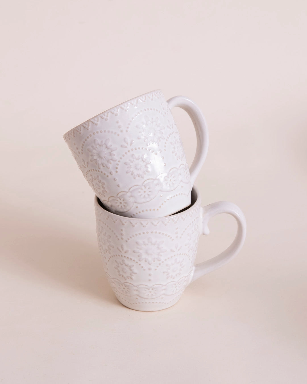 Snow Petal Ceramic Coffee Mug