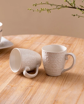 Snow Petal Ceramic Coffee Mugmodern kitchen decor ,kitchen dinner set ,dinnerware 