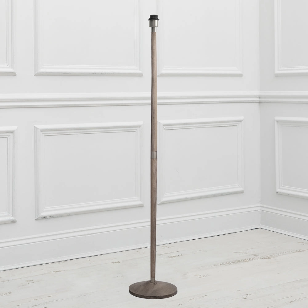 Solensis Floor Lamp Base Greyreplacement lampshade,White Linen Drum Lampshade for Table or Floor Lamp