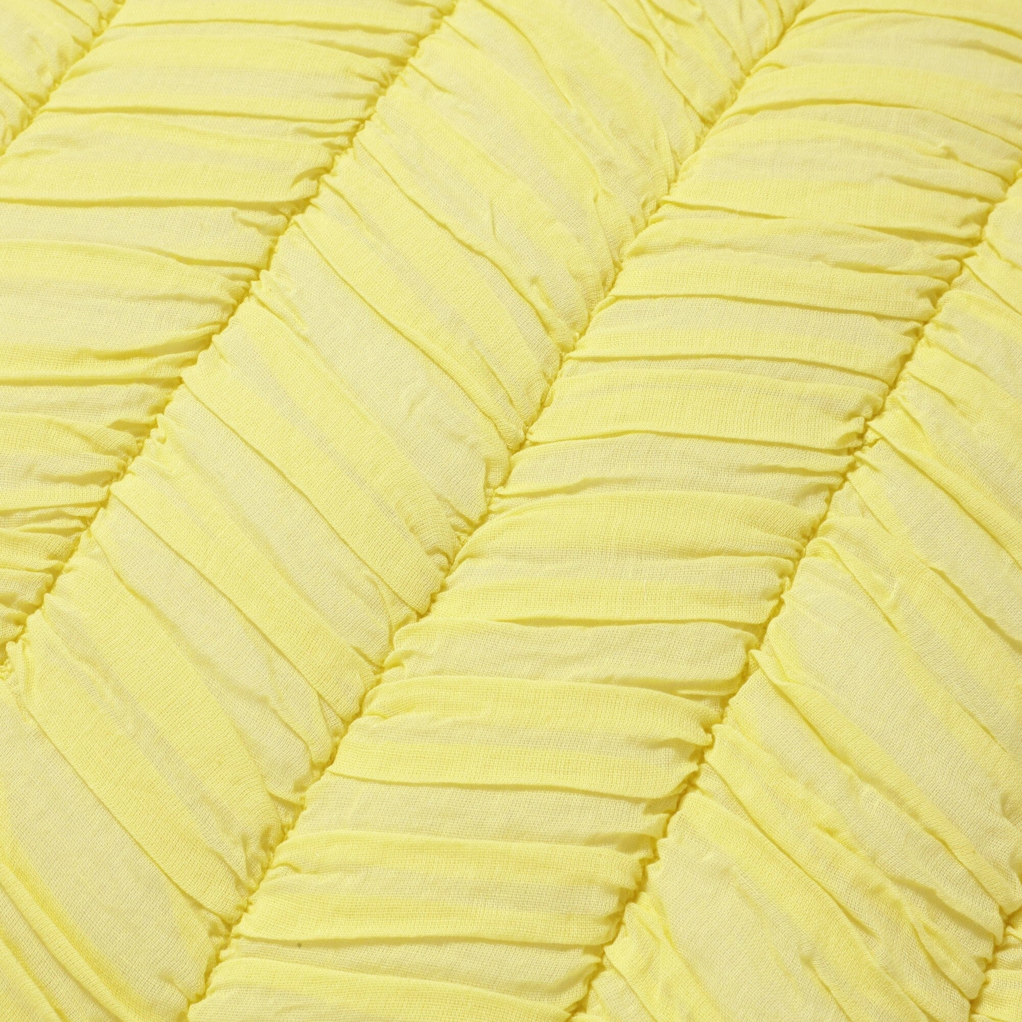Solid Gathered Cushion Cover 450 X 450 Yellow