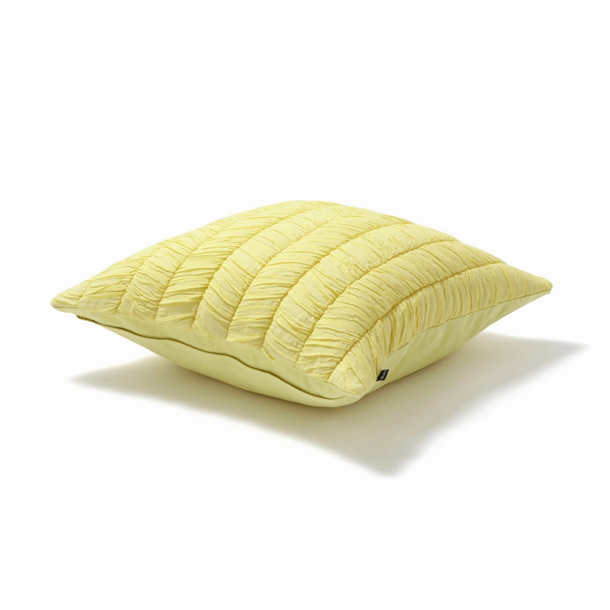 Solid Gathered Cushion Cover 450 X 450 Yellow