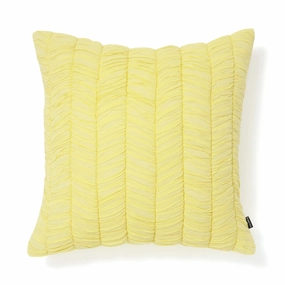 Solid Gathered Cushion Cover 450 X 450 Yellowbedding sets ,throw blankets 