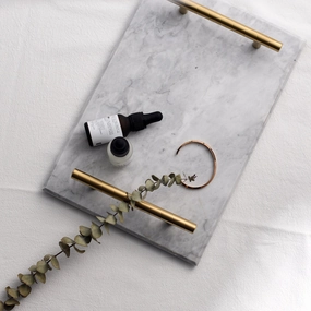Solid Marble Serving Tray with Gold Handleshome decoration ,modern home decor 