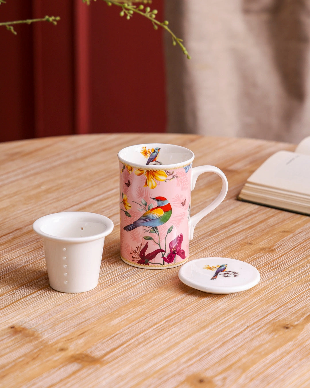 Songbird Serenade Infuser Tea Mugmodern kitchen decor ,kitchen dinner set ,dinnerware 