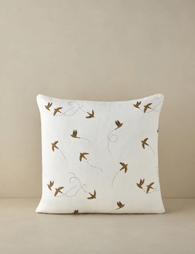 Sparrow Linen Pillow by Rylee   Crubedding sets ,throw blankets 