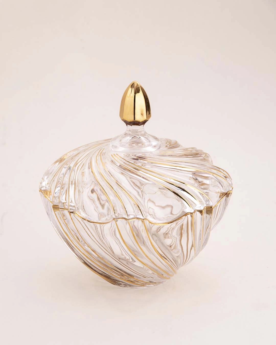 Spiral Winds Crystal Glass Candy Jar with Lidmodern kitchen decor ,kitchen dinner set ,dinnerware 