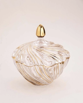 Spiral Winds Crystal Glass Candy Jar with Lidmodern kitchen decor ,kitchen dinner set ,dinnerware 