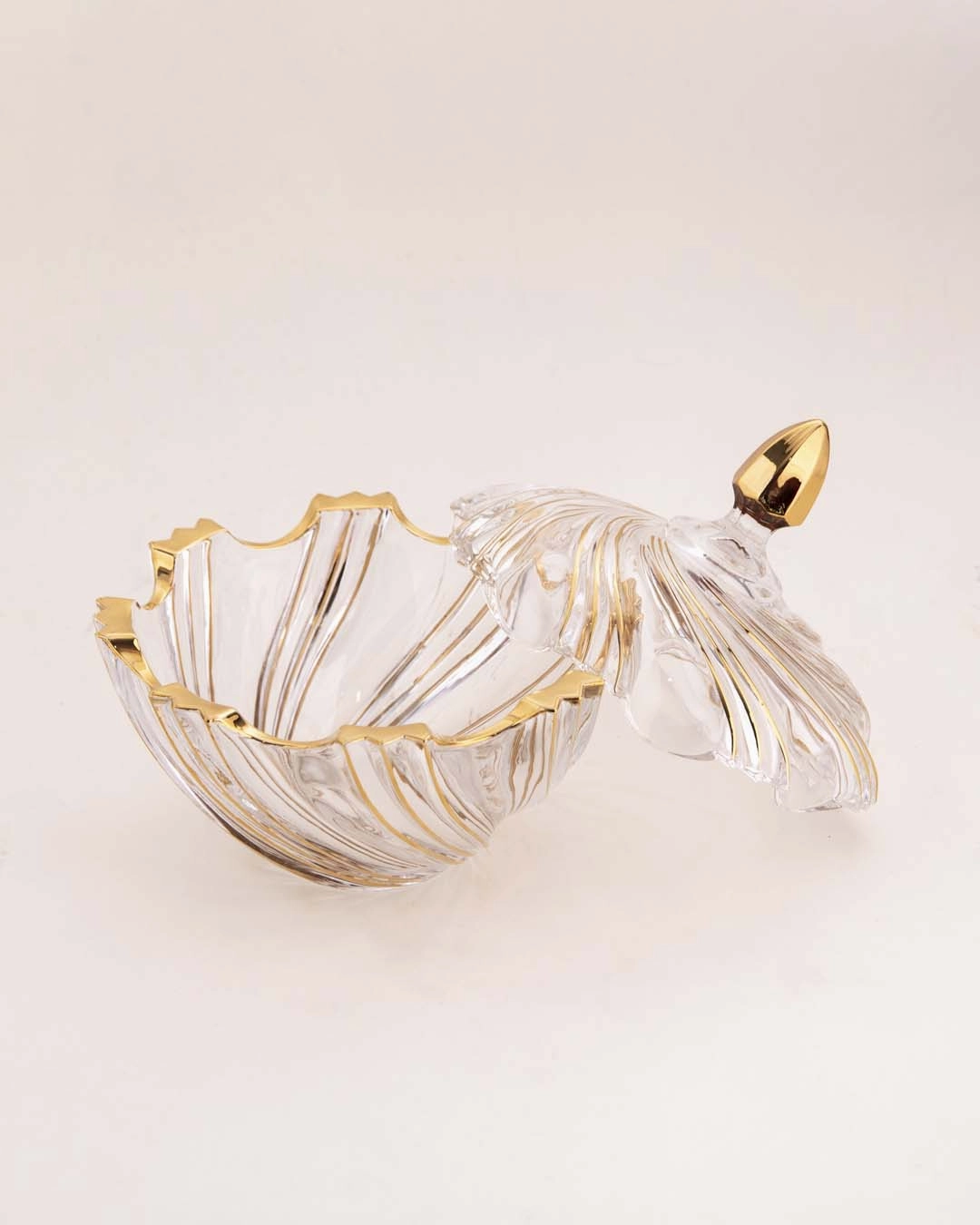 Spiral Winds Crystal Glass Candy Jar with Lid