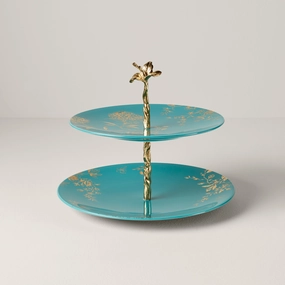 Sprig & Vine 2-Tiered Servermodern kitchen decor ,kitchen dinner set ,dinnerware 