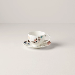 Sprig & Vine Teacup & Saucer - Whiteeaster decorations ,easter centerpiece 