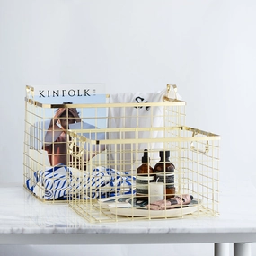 Square Gold Storage Baskethome decoration ,modern home decor 