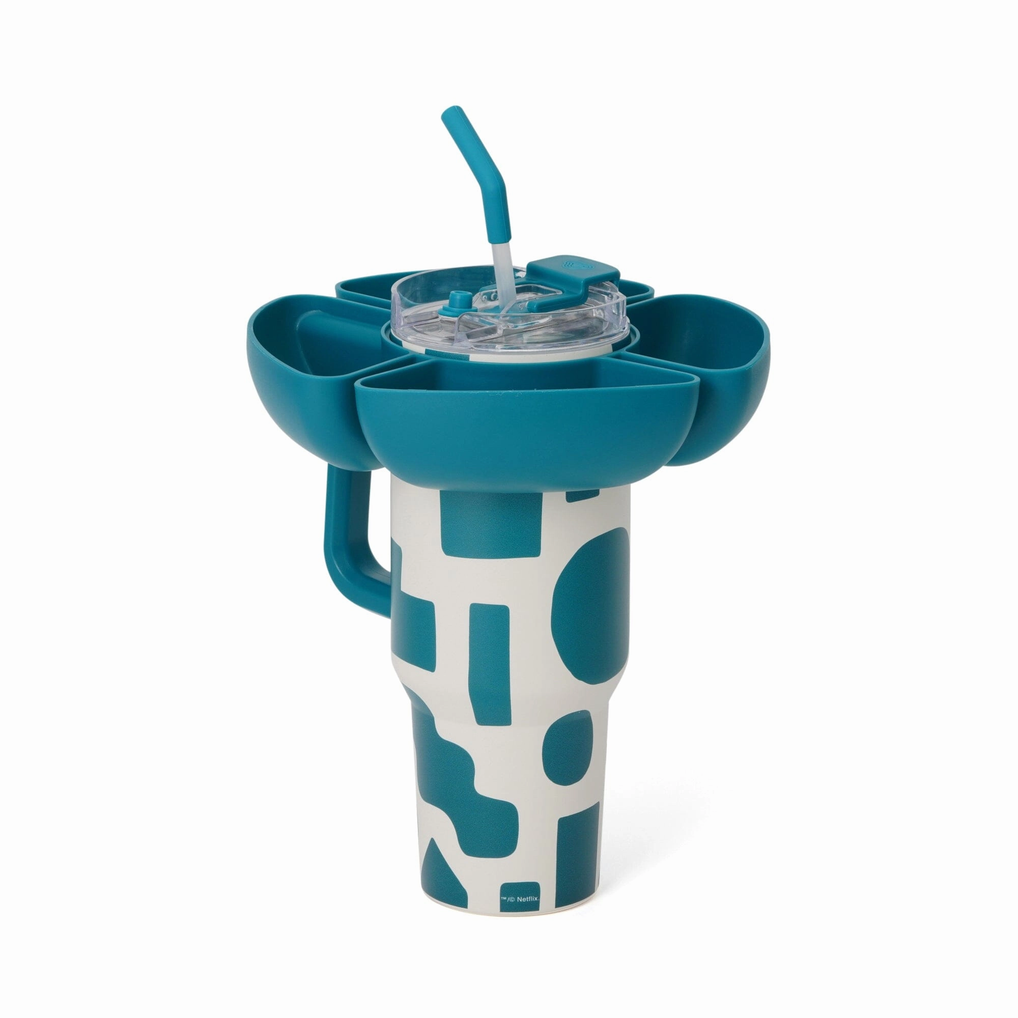 SQUID GAME Tumbler with Snack Holder 1000ml Green x White