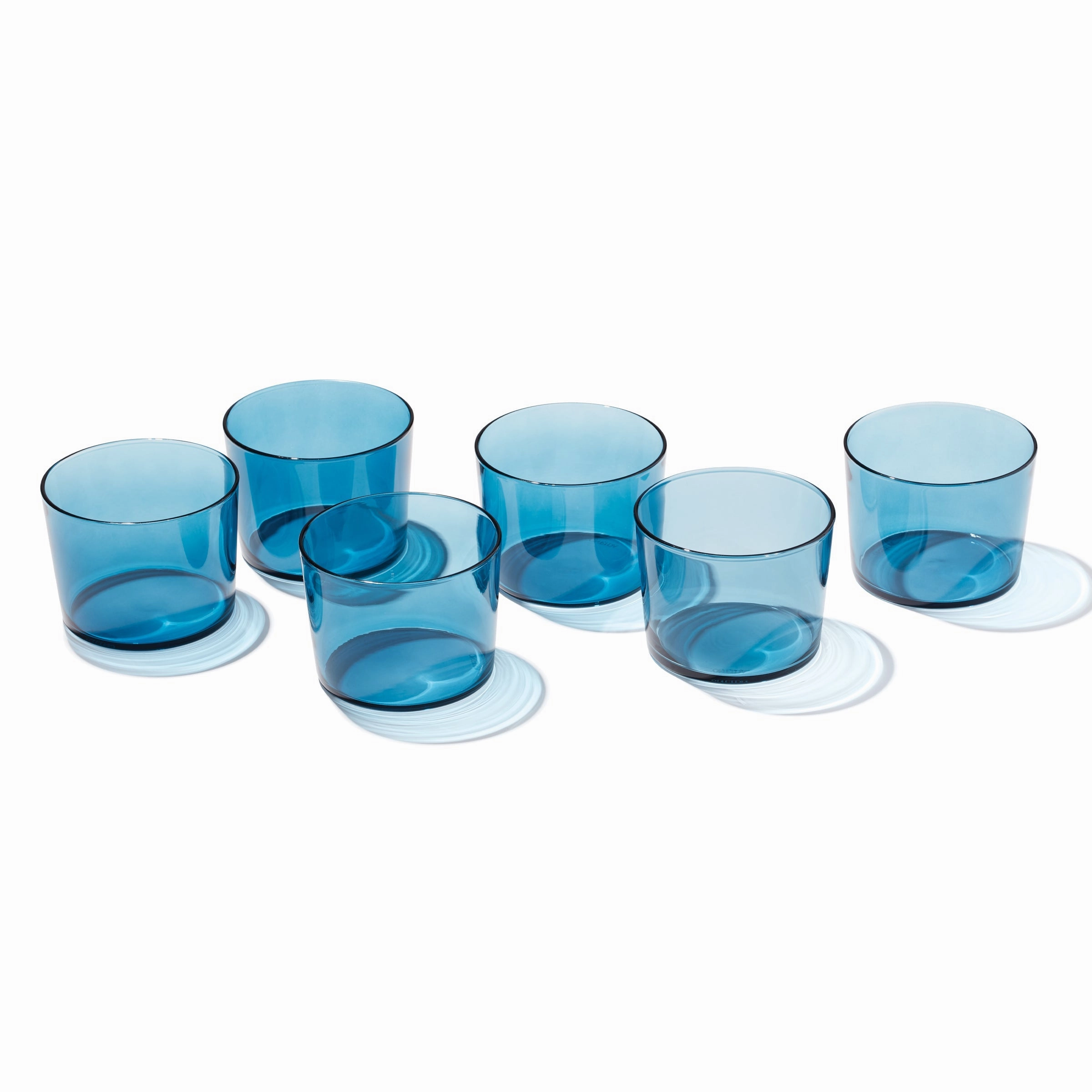 Stackables Blue Short Glasses - Set Of 6glass cups ,personalized mugs 