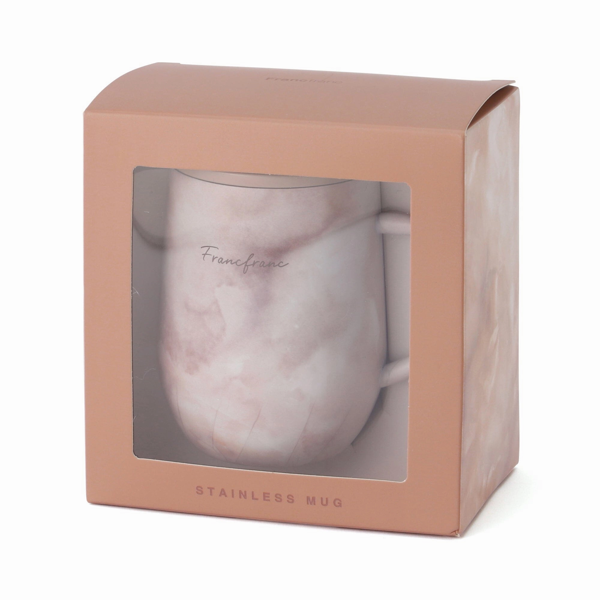 Stainless Steel Thermo Mug with Lid 320ml Marble Brown