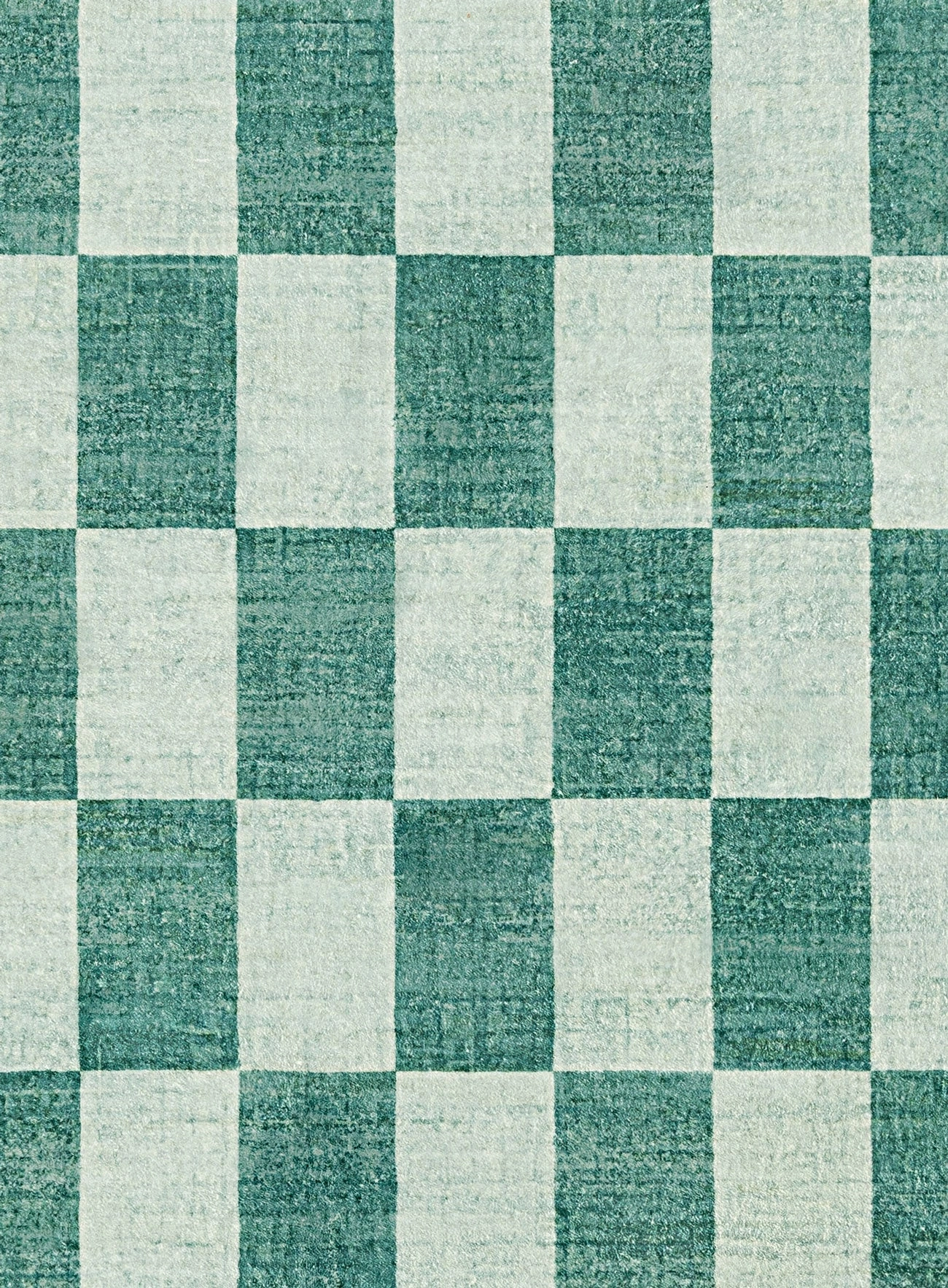 Steffi Green Checkered Washable Rug