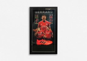 Steven Gerrard Hand Signed Boot - Framedhandmade souvenirs