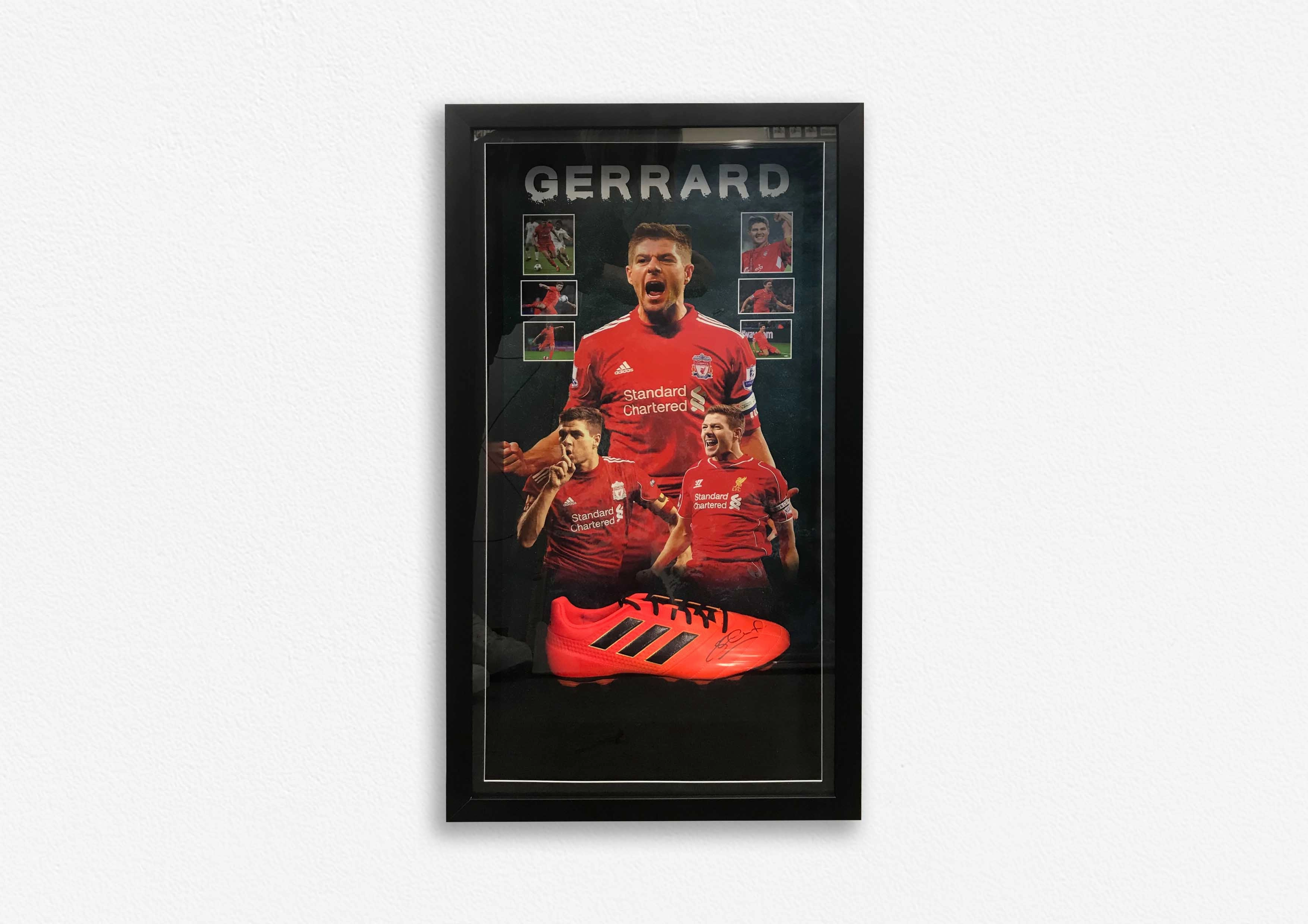 Steven Gerrard Hand Signed Boot - Framedhandmade souvenirs