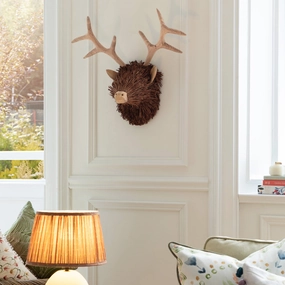 Stirling Wall Mount Stag Head Wooden Sculpture Brownmodern home decor ,home decor for bedroom 