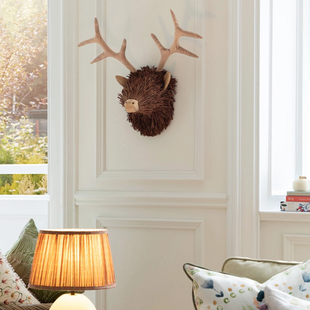 Stirling Wall Mount Stag Head Wooden Sculpture Brownmodern home decor ,home decor for bedroom 