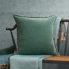Stitch Embroidered Feather Cushion Seafoamhome decor ,wall decor 