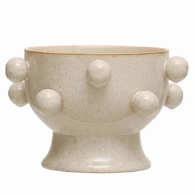 Stoneware Planter with Orbs, Reactive Glazehome decor ,wall decor 