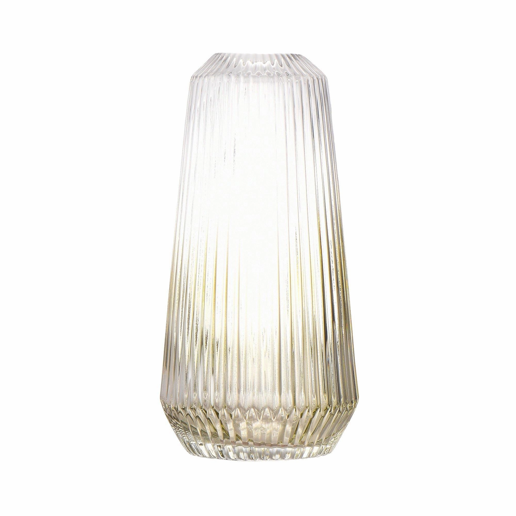 Stripe  Flower Vase Yellow Gray
