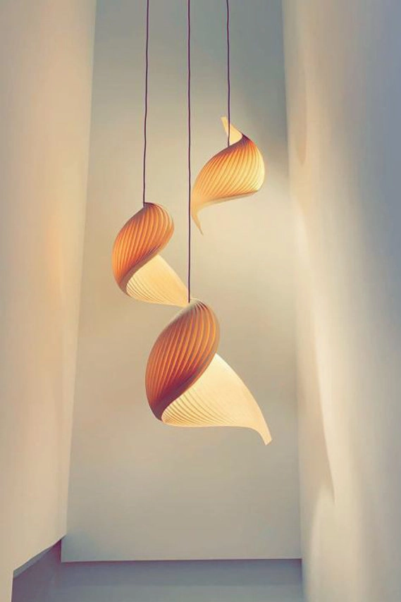 Studio Vayehi Wing Wood Veneer Ceiling Light