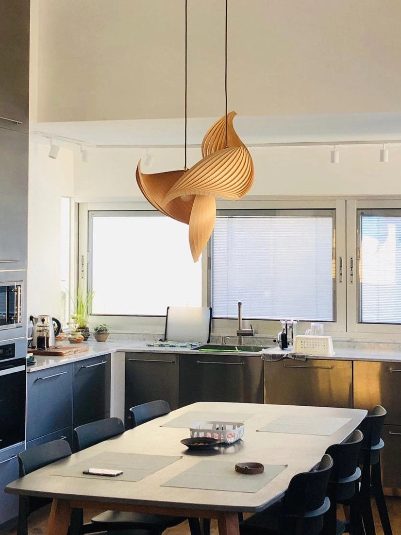 Studio Vayehi Wing Wood Veneer Ceiling Light