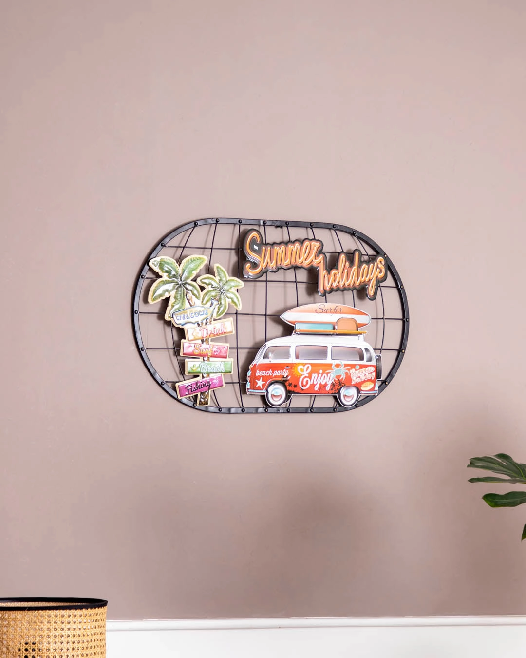 Summer Holidays Hanging Decorative Tinplatenordic style wall decor