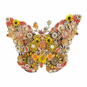 Sun Kissed Jeweled Butterfly - 6"x7"nordic style wall decor