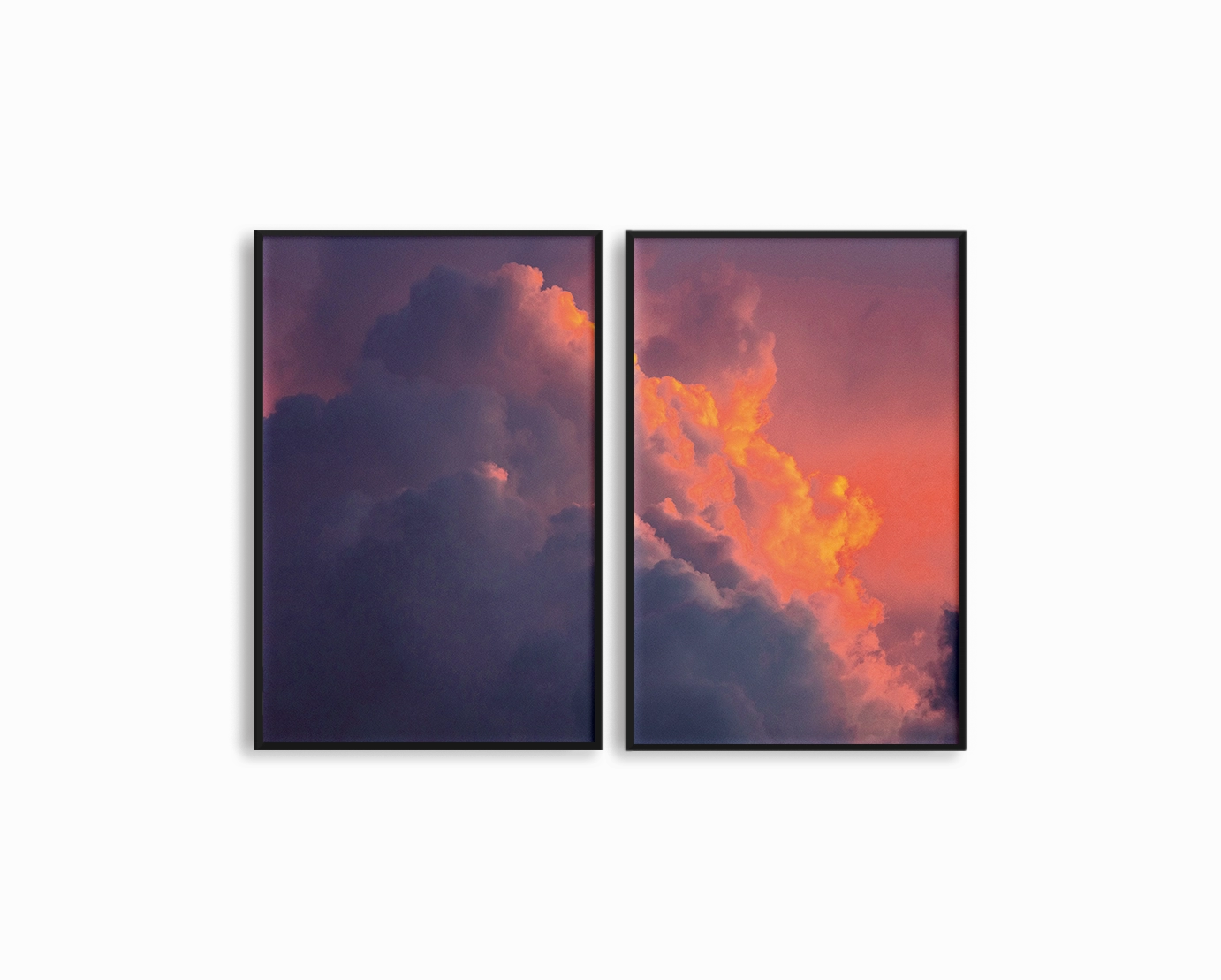 Sunset in The Clouds Set Includes Two Printsmodern abstract painting decor