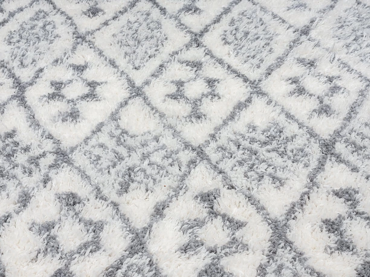 Tahnee Ivory And Grey Tribal Shag Rug *NO RETURNS UNLESS FAULTY