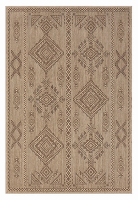 Takha Brown and Beige Tribal Flatweave Indoor Outdoor Rugmodern color block patchwork rug