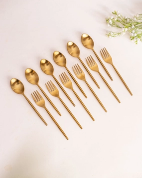 Takumi Cutlery Gold - Set of 12modern kitchen decor ,kitchen dinner set ,dinnerware 