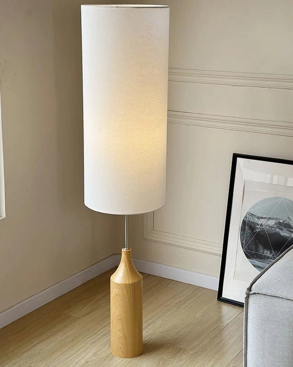 Tall Fabric Shade with Wooden Base Floor Lampmodern wall lamp,smart wall lamp