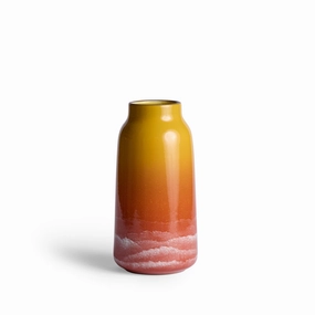 Tall Vase in Zinnia and Sunflower Gloss Watercolornordic minimalist vase