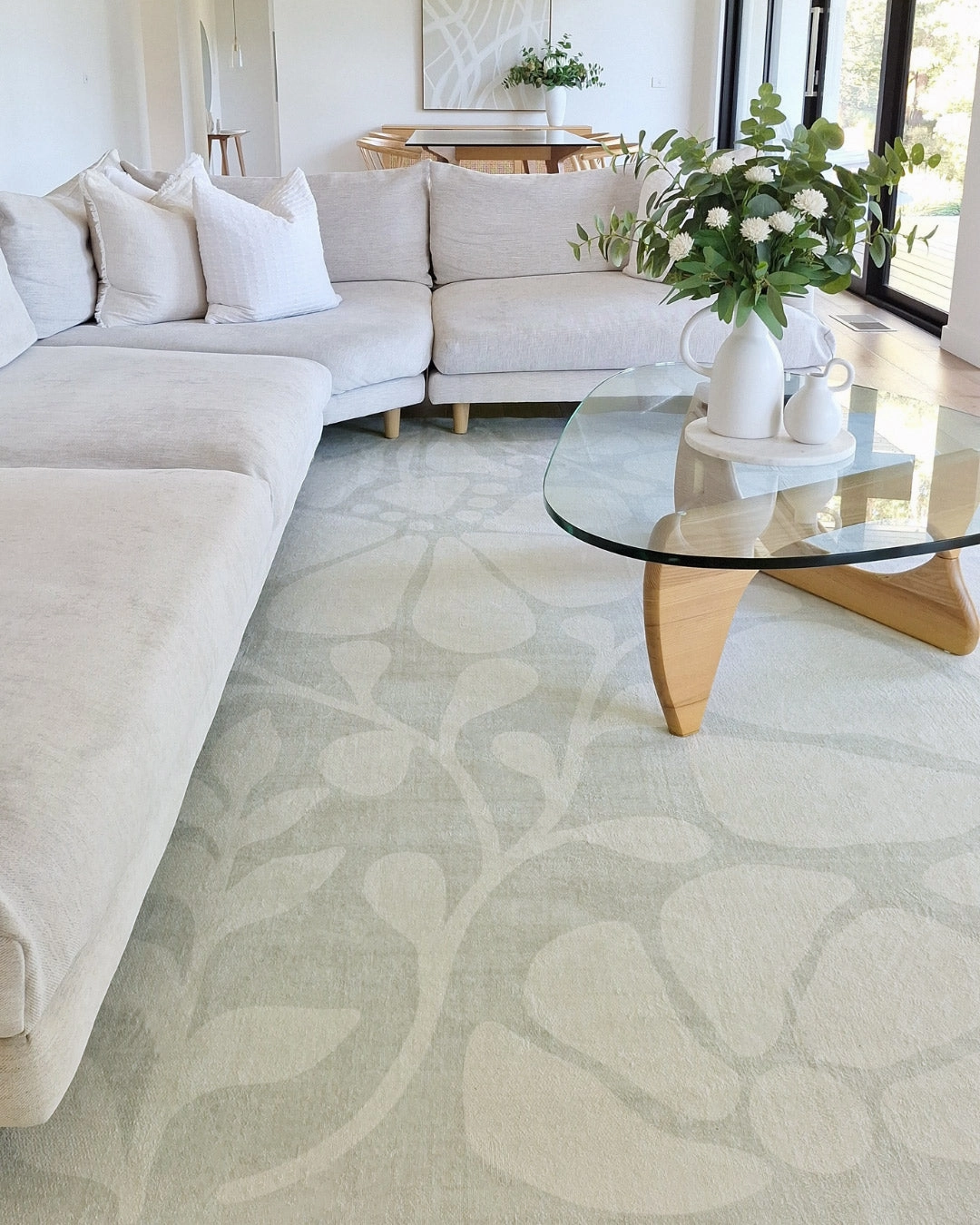 Tani Grey Botanical Washable Rug