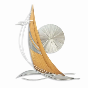 Teak Sailboat with Sunhome decor ,wall decor 