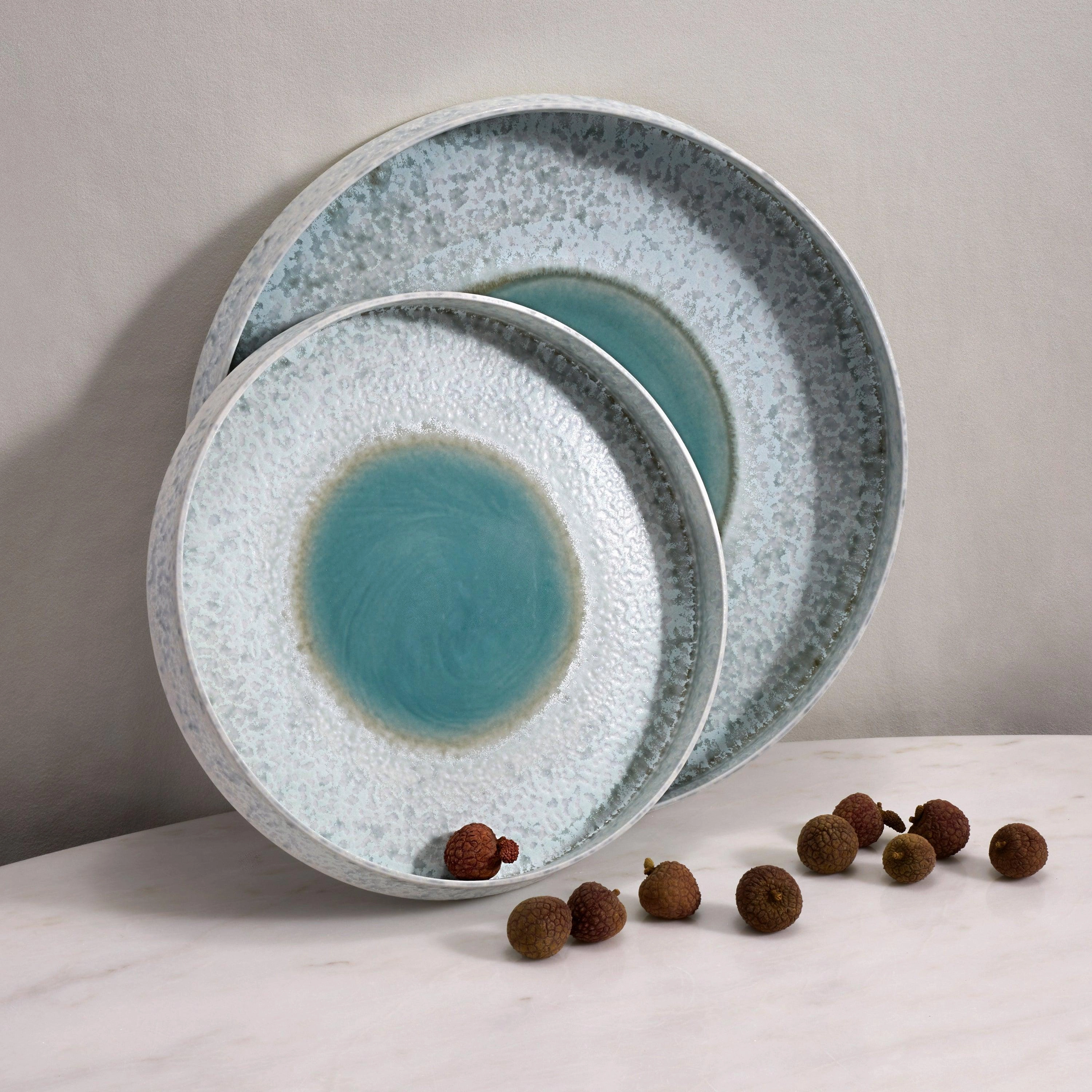 Terra Round Platter - Large - Seafoam