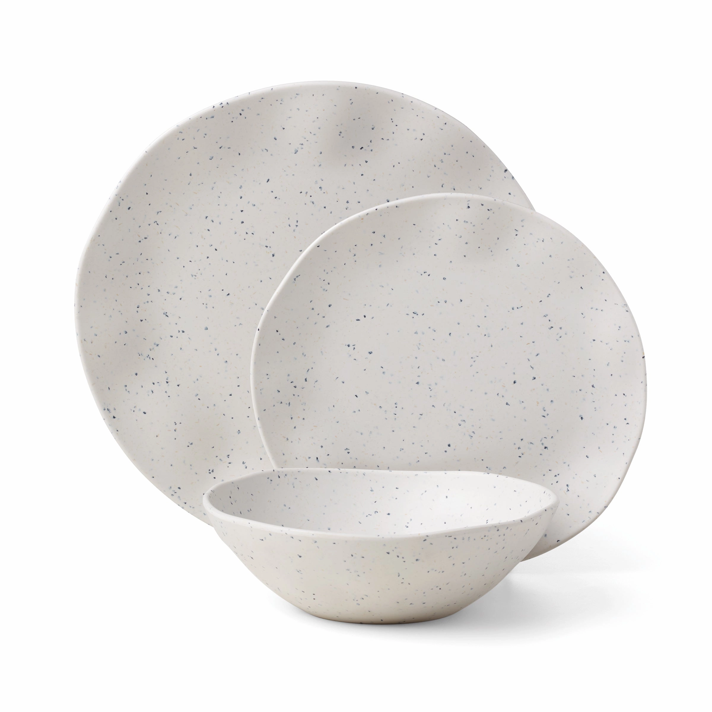 Terrazzo Melamine Cream 12-Piece Dinnerware Set