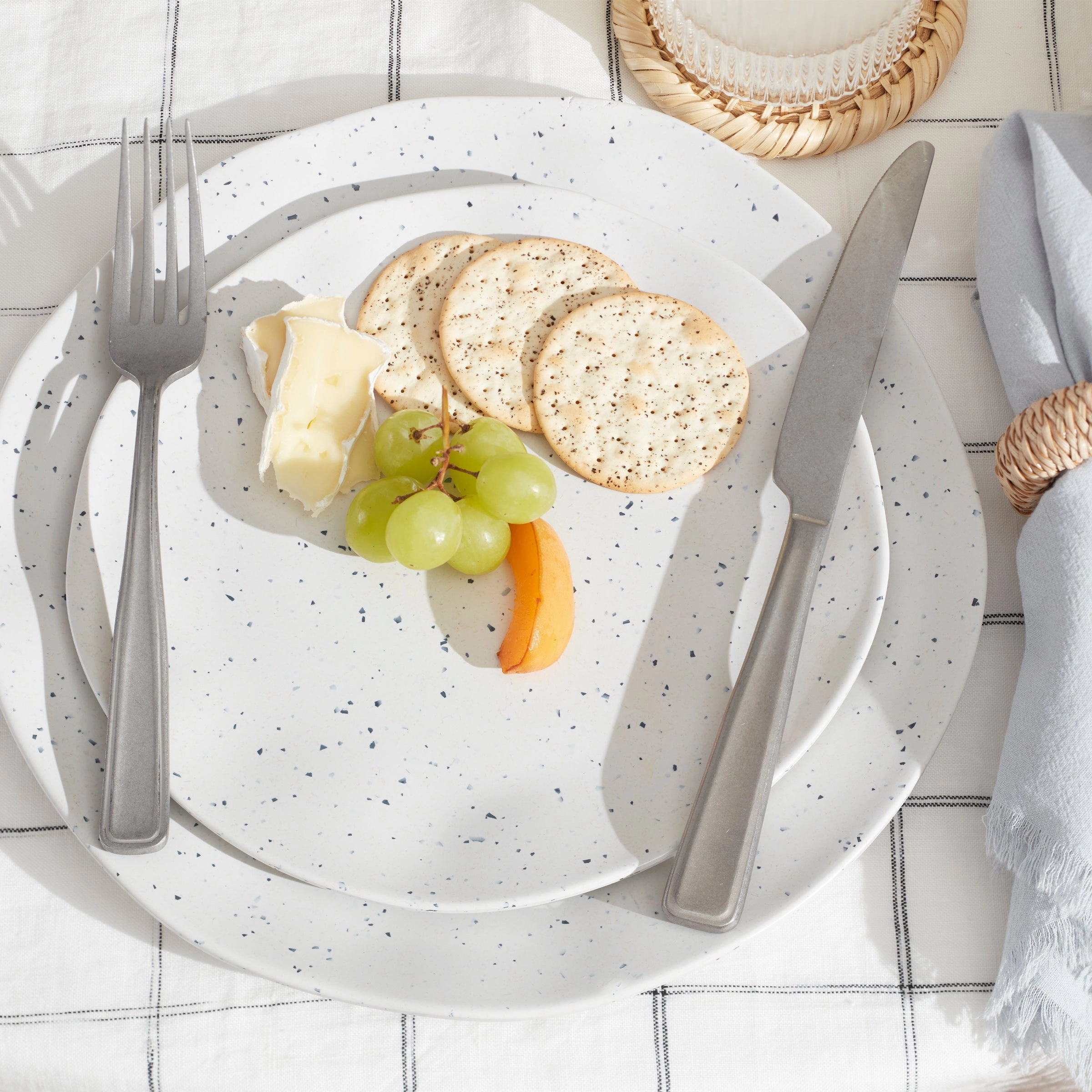 Terrazzo Melamine Cream 12-Piece Dinnerware Set